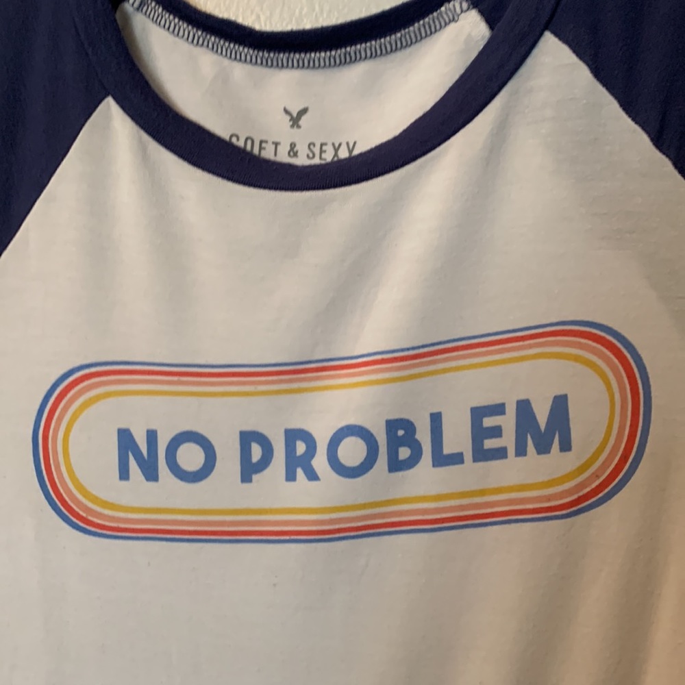 American Eagle Baseball Style “ No Problem” Crop … - image 3
